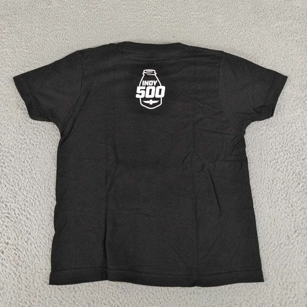 Indianapolis Motor Speedway Shirt Youth Small Black Indy 500 Racing Milk Tee IMS